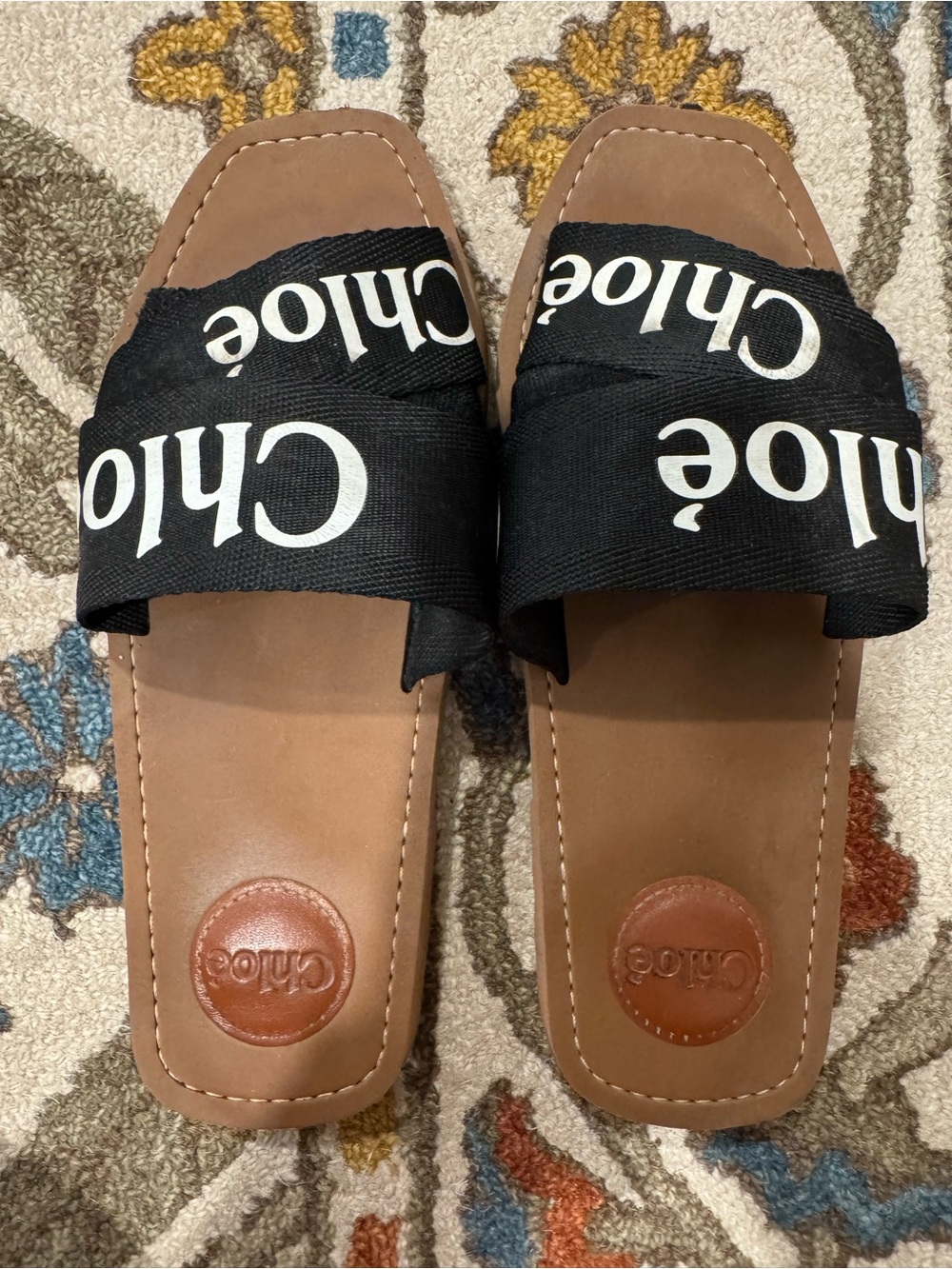 Chloe Woody Sandals- black